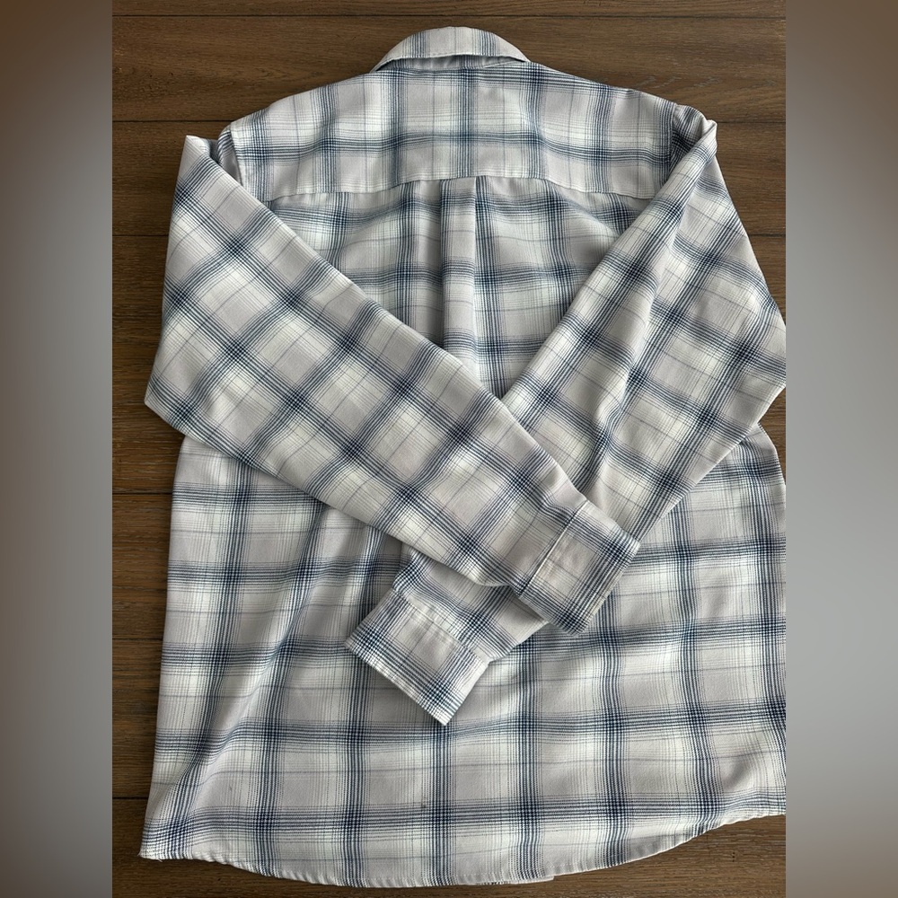 DIXXON Gray and Blue Plaid Button Down Shirt Size L Great Condition - Picture 3 of 6
